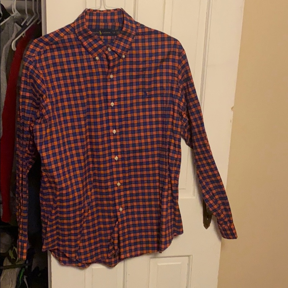 Polo by Ralph Lauren Red and Blue Plaid Dress Shirt